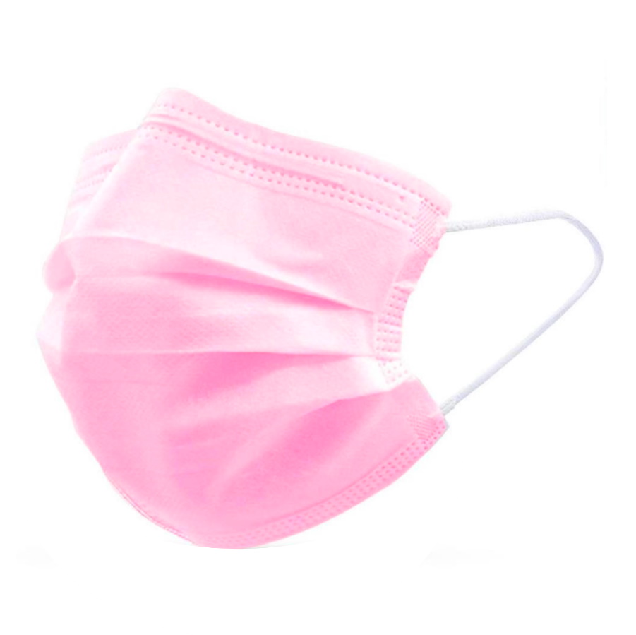 3 ply surgical face mask pink