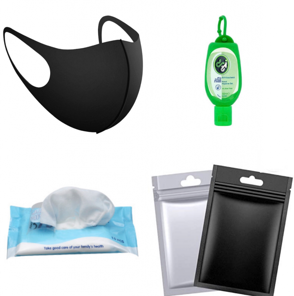 45 car auto dgi ppe bundle kit pack washable mask black hand sanitiser 75 alcohol wipes sanitised pack 800x800 1