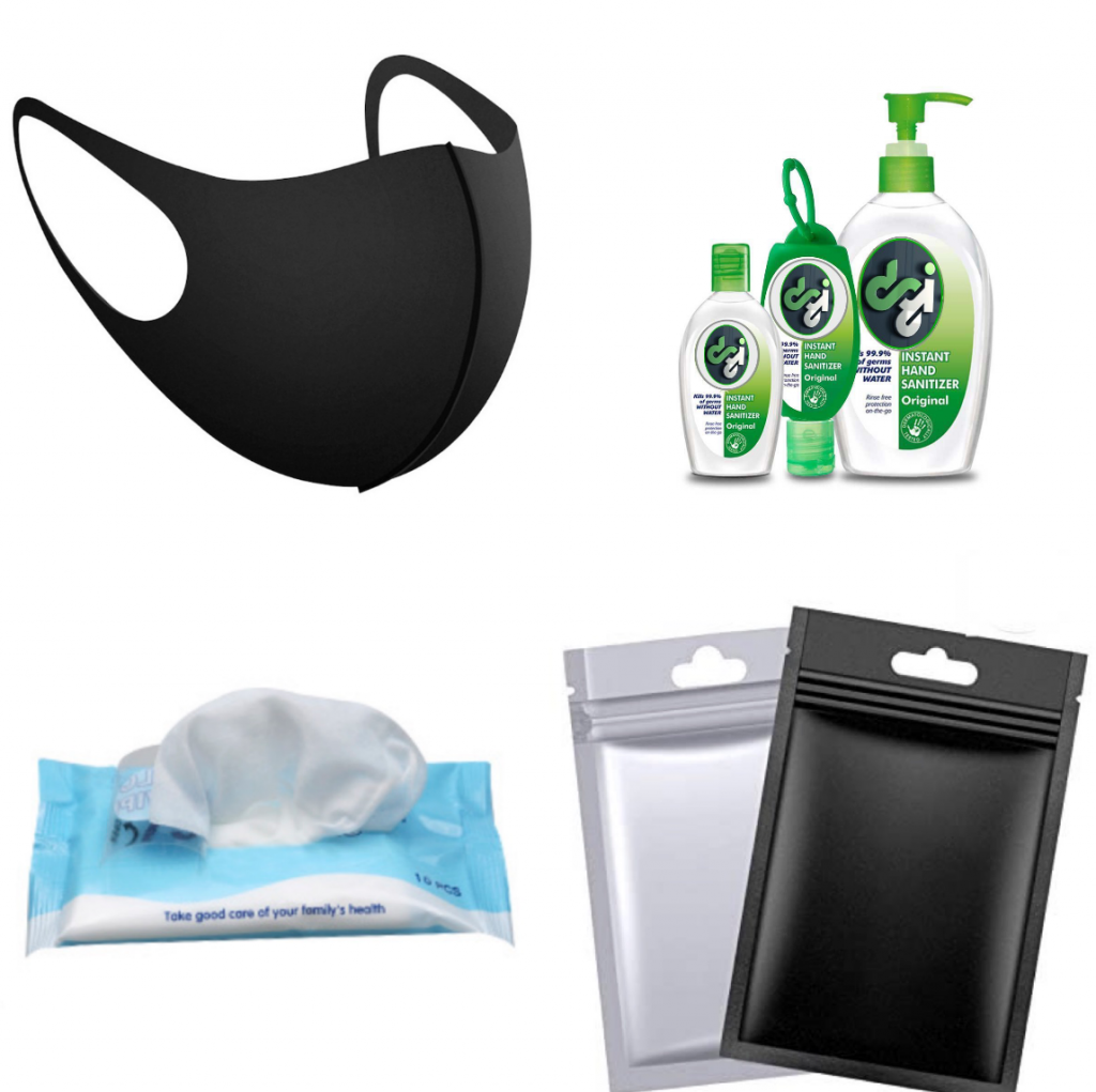 48 car auto dgi ppe bundle kit pack washable mask black hand sanitiser 75 alcohol wipes sanitised pack 800x800 1